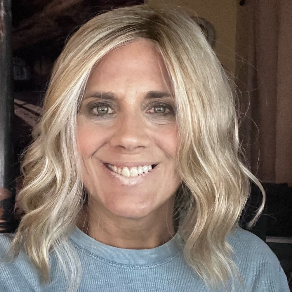 Rachel Welch Day to Date in Shaded Biscuit, monofilament, cut & restyled